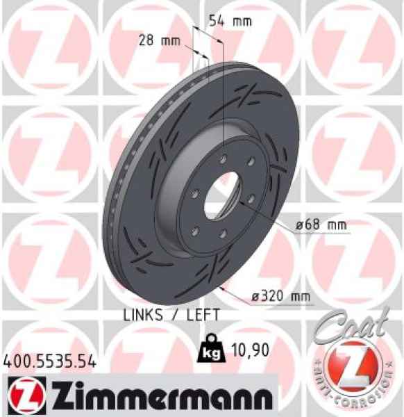 Zimmermann Sport Brake Disc for NISSAN NAVARA Pick-up (D23, D23T) front