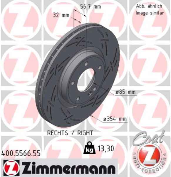 Zimmermann Sportbremsscheibe Black Z für MERCEDES-BENZ G-KLASSE (W463) vorne rechts