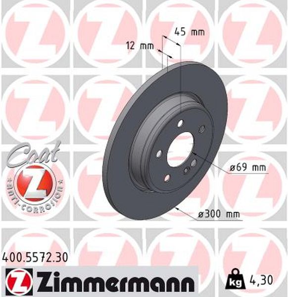 Zimmermann Brake Disc for MERCEDES-BENZ C-KLASSE T-MODEL (S206) rear