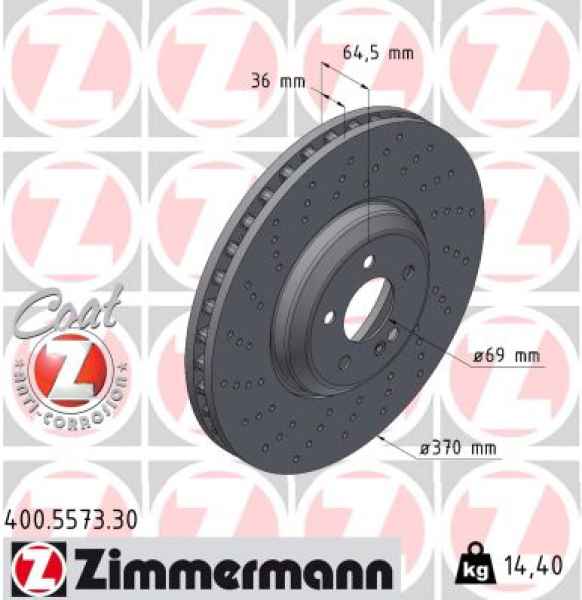 Zimmermann Brake Disc for MERCEDES-BENZ GLC (X254) front