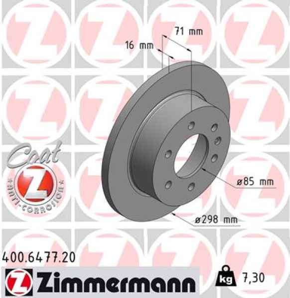 Zimmermann Brake Disc for MERCEDES-BENZ SPRINTER 3-t Bus (906) rear