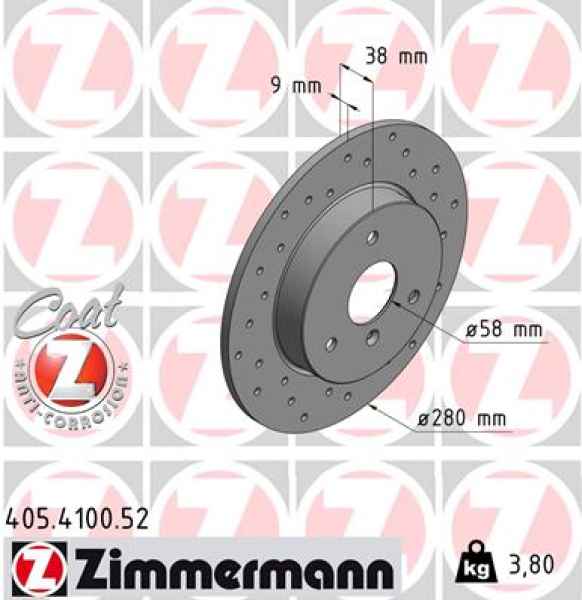 Zimmermann Sport Brake Disc for SMART ROADSTER Coupe (452) front