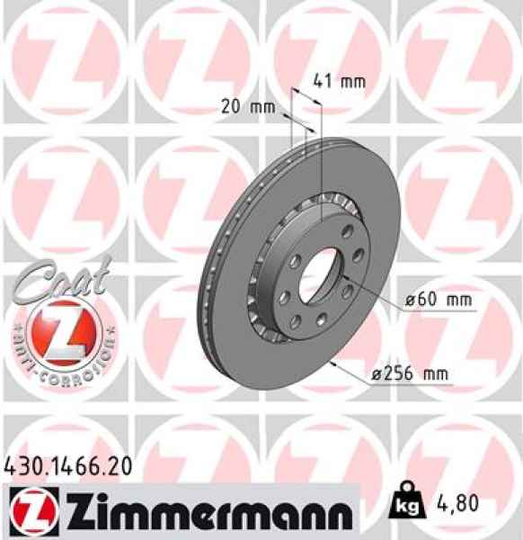Zimmermann Brake Disc for OPEL VECTRA A (J89) front