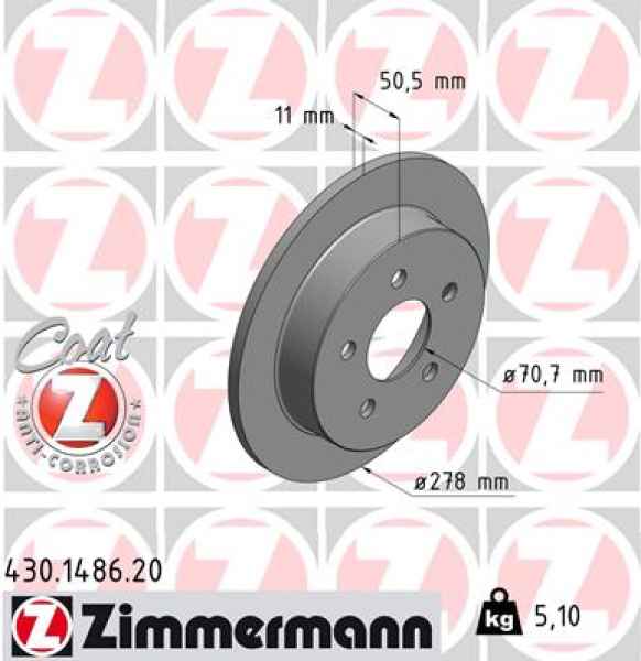 Zimmermann Brake Disc for OPEL SINTRA (APV) rear