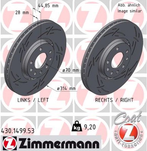 Zimmermann Sport Brake Disc for SAAB 9-3 Cabriolet (YS3F) front