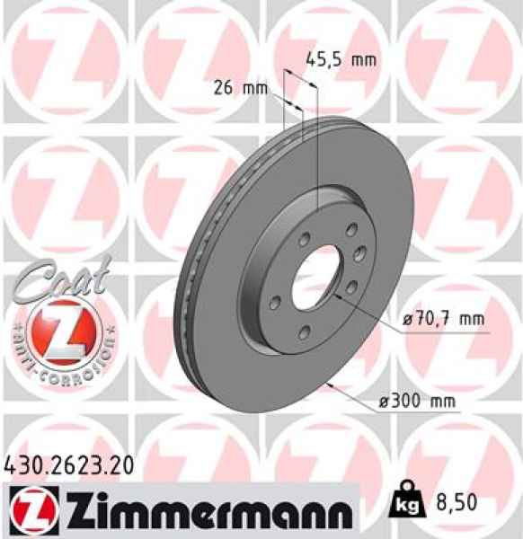 Zimmermann Brake Disc for CHEVROLET ORLANDO (J309) front