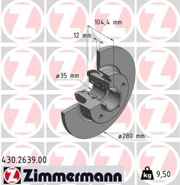 Zimmermann Brake Disc for RENAULT TRAFIC III Pritsche/Fahrgestell (EG_) rear