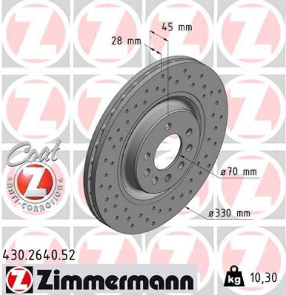 Zimmermann Sportbremsscheibe Sport Z für OPEL CORSA E Van (X15) vorne