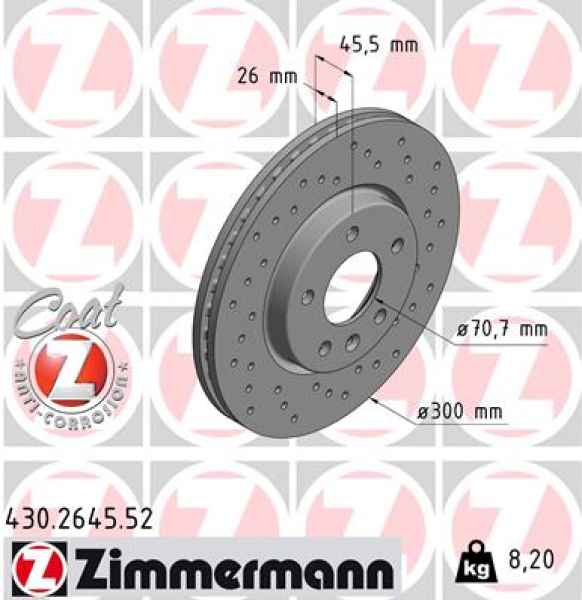 Zimmermann Sport Brake Disc for OPEL INSIGNIA B Sports Tourer (Z18) front