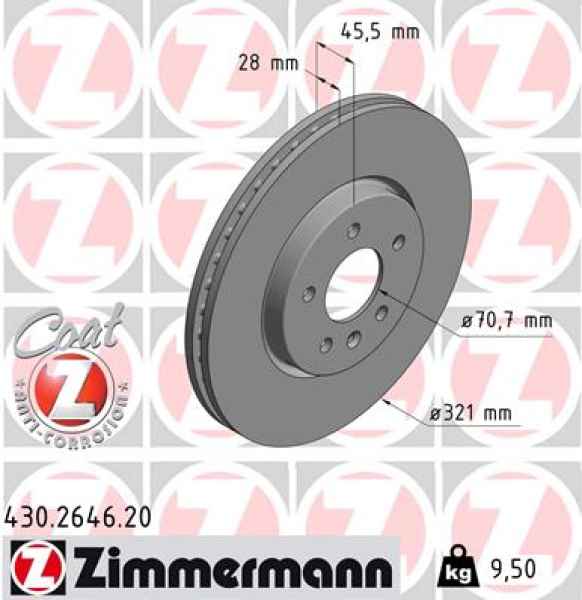 Zimmermann Bremsscheibe für OPEL INSIGNIA B Grand Sport (Z18) vorne