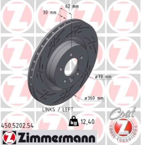 Zimmermann Sport Brake Disc for LAND ROVER RANGE ROVER SPORT I (L320) front left