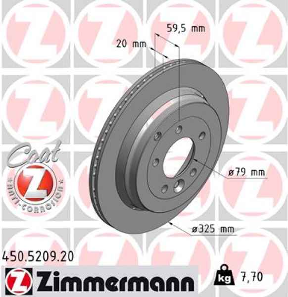 Zimmermann Bremsscheibe für LAND ROVER RANGE ROVER SPORT (L320) hinten