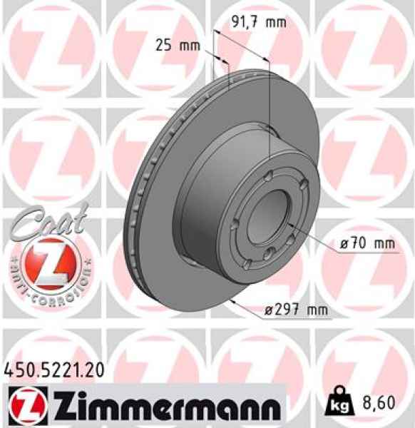 Zimmermann Brake Disc for LAND ROVER DISCOVERY II (L318) front