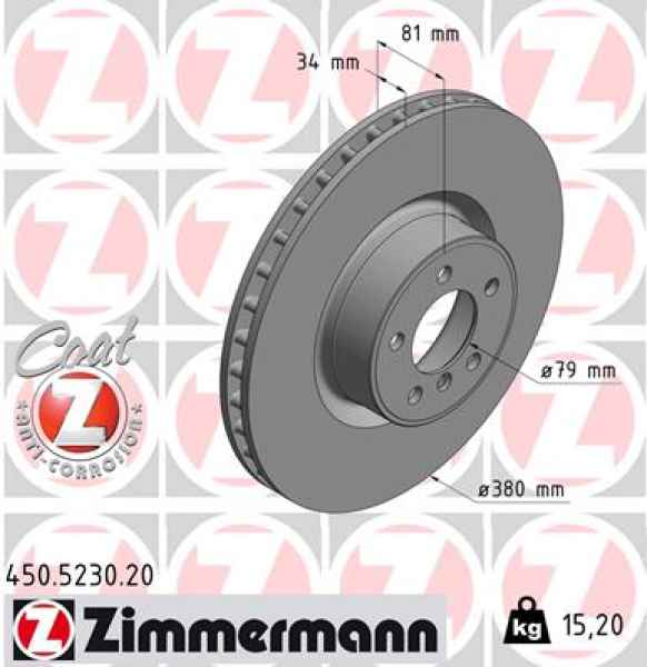 Zimmermann Bremsscheibe für LAND ROVER RANGE ROVER III (L322) vorne