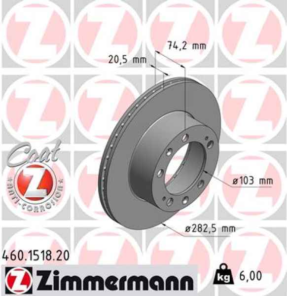 Zimmermann Bremsscheibe für PORSCHE 944 vorne