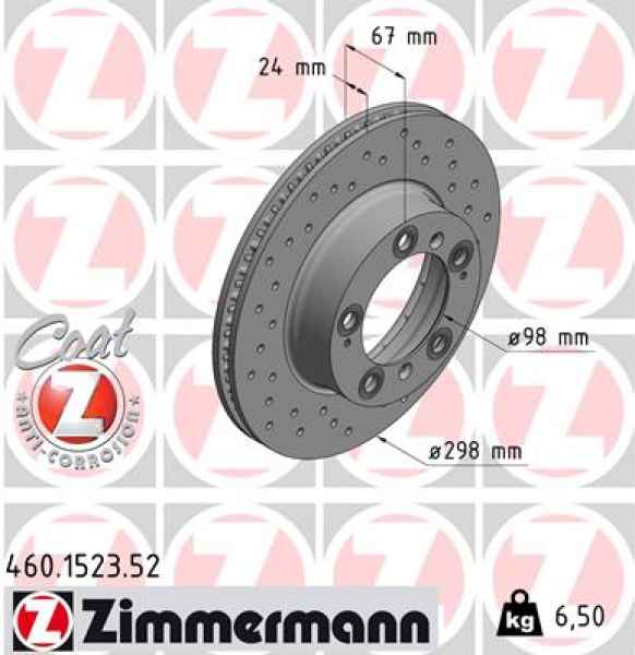 Zimmermann Sportbremsscheibe Sport Z für PORSCHE BOXSTER (986) vorne