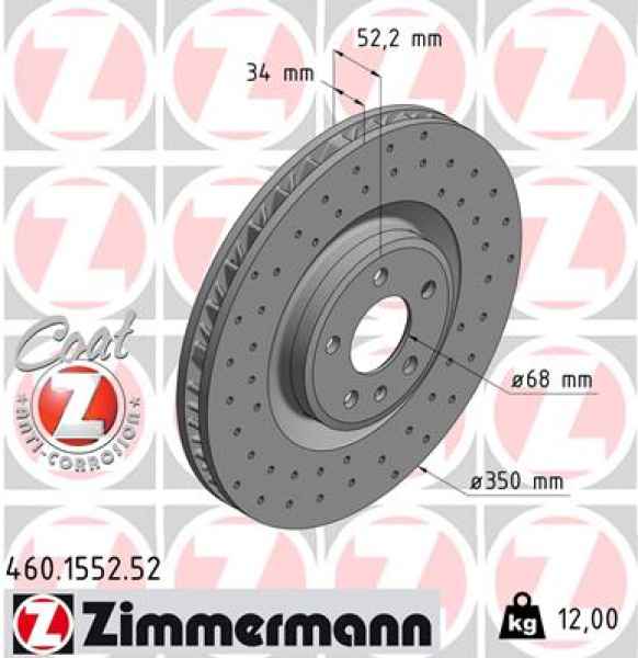 Zimmermann Sportbremsscheibe Sport Z für PORSCHE MACAN (95B) vorne links