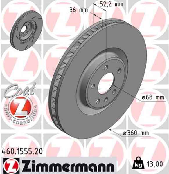 Zimmermann Brake Disc for PORSCHE MACAN (95B) front right