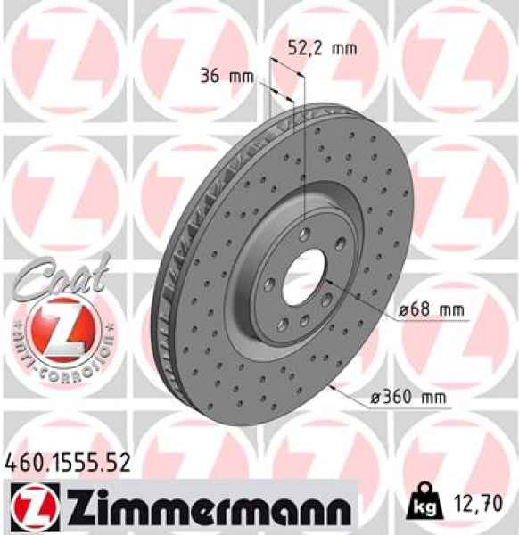 Zimmermann Sport Brake Disc for PORSCHE MACAN (95B) front right