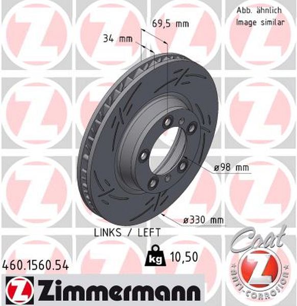 Zimmermann Sportbremsscheibe Black Z für PORSCHE 911 (991) vorne links