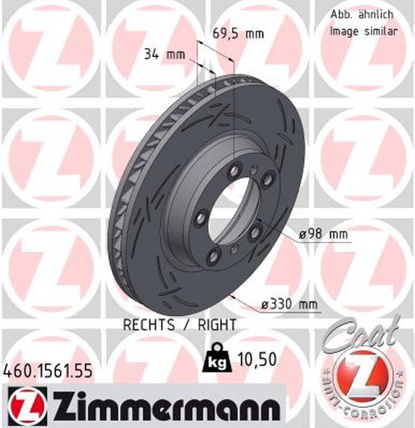 Zimmermann Sportbremsscheibe Black Z für PORSCHE 911 (991) vorne rechts