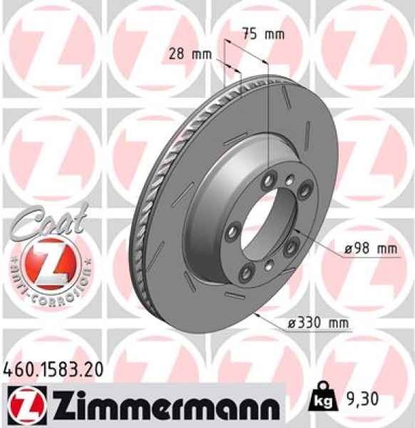 Zimmermann Brake Disc for PORSCHE PANAMERA (970) rear right