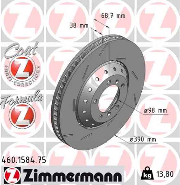 Zimmermann Brake Disc for PORSCHE PANAMERA (970) front left