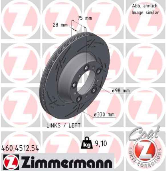 Zimmermann Sport Brake Disc for PORSCHE 911 Targa (992) rear left