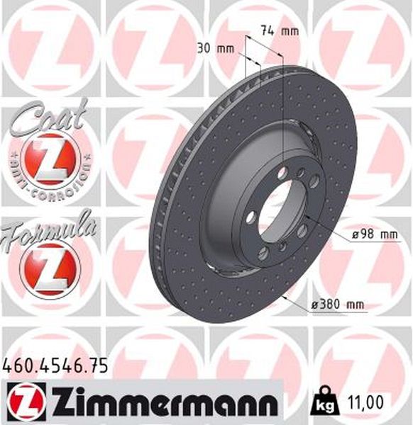 Zimmermann Brake Disc for PORSCHE 911 (992) rear left