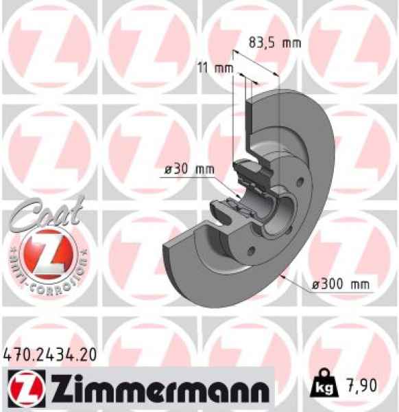 Zimmermann Bremsscheibe für RENAULT LATITUDE (L70_) hinten