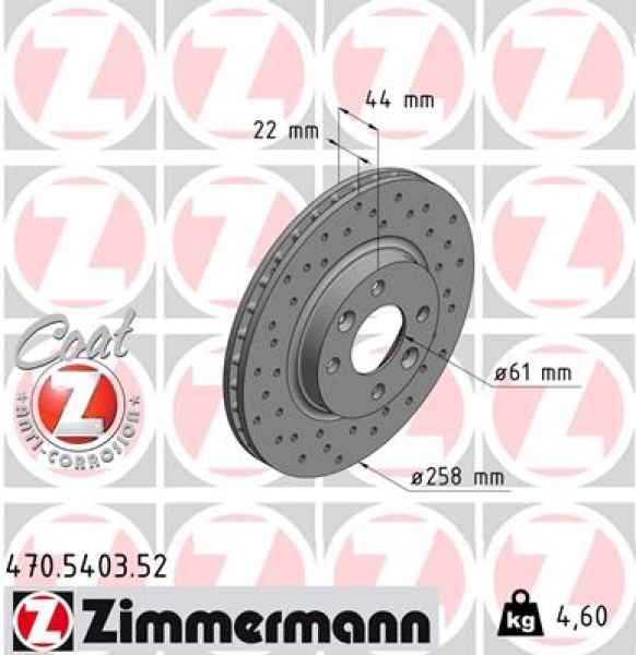 Zimmermann Sport Brake Disc for RENAULT TWINGO III (BCM_) front