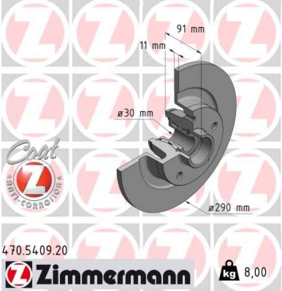 Zimmermann Brake Disc for RENAULT TALISMAN (LP_) rear