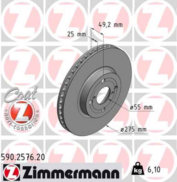 Zimmermann Brake Disc for TOYOTA COROLLA Stufenheck (_E12_) front