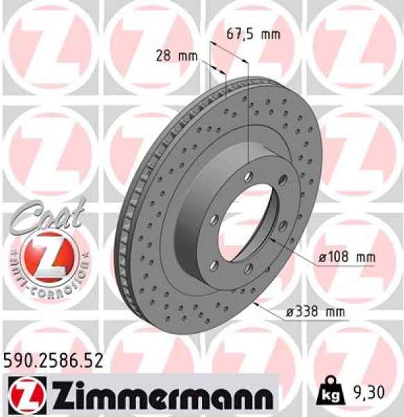 Zimmermann Sportbremsscheibe Sport Z für TOYOTA LAND CRUISER PRADO (_J12_) vorne