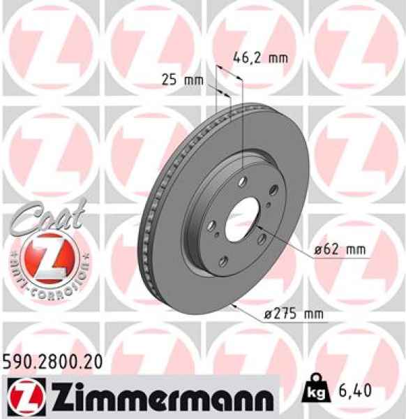 Zimmermann Bremsscheibe für TOYOTA RAV 4 III (_A3_) vorne