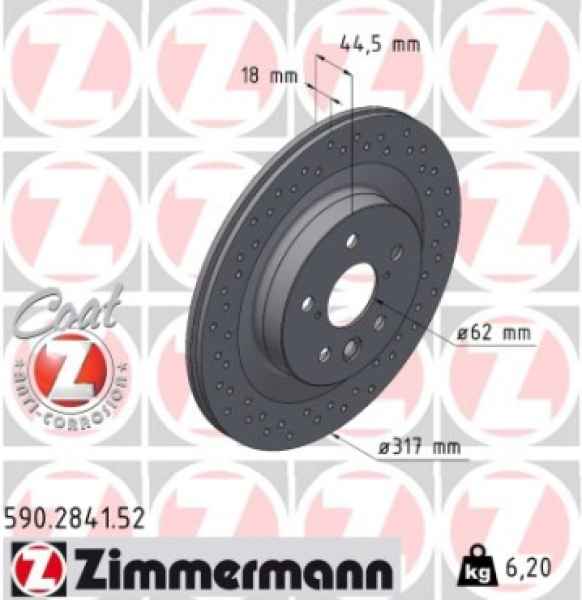 Zimmermann Sportbremsscheibe Sport Z für TOYOTA RAV 4 V (_A5_, _H5_) hinten