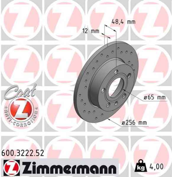 Zimmermann Sport Brake Disc for VW SCIROCCO (137, 138) rear