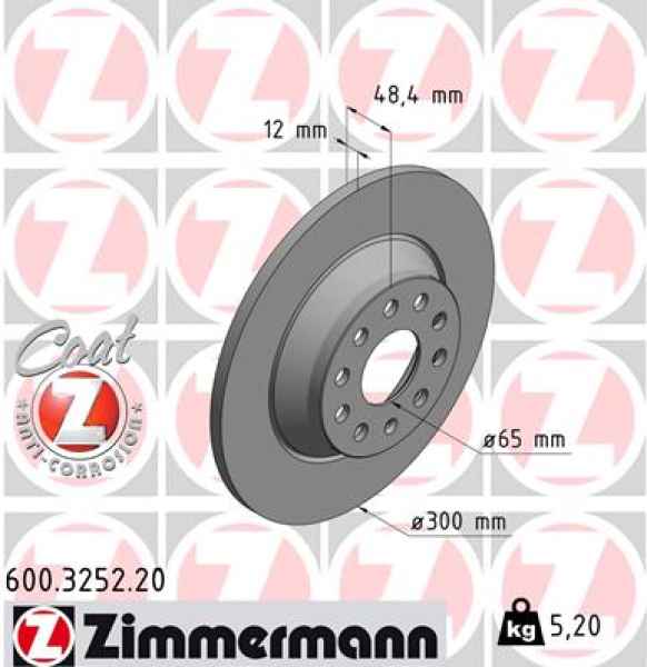 Zimmermann Brake Disc for SEAT ALHAMBRA (710, 711) rear