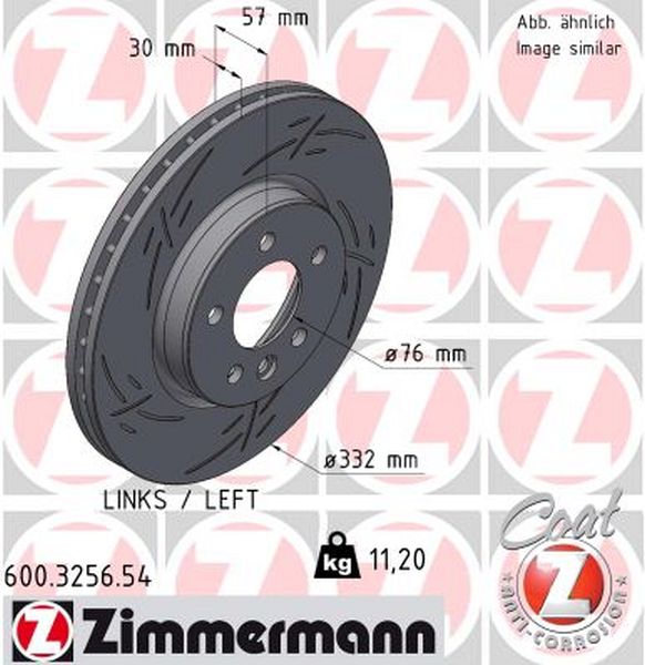 Zimmermann Sportbremsscheibe Black Z für VW AMAROK (2HA, 2HB, S1B, S6B, S7A, S7B) vorne links