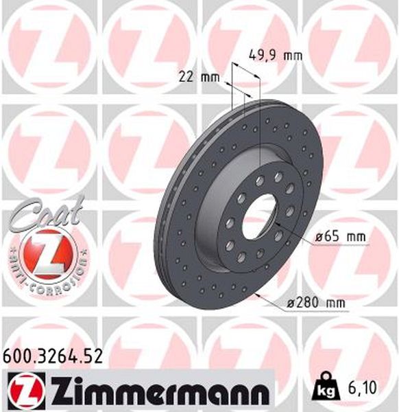 Zimmermann Sport Brake Disc for VW BEETLE Cabriolet (5C7, 5C8) front