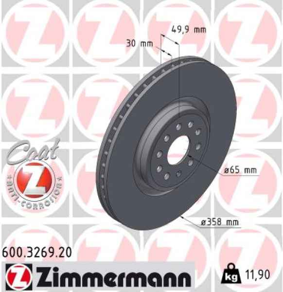 Zimmermann Brake Disc for AUDI Q4 SUV (F4B) front